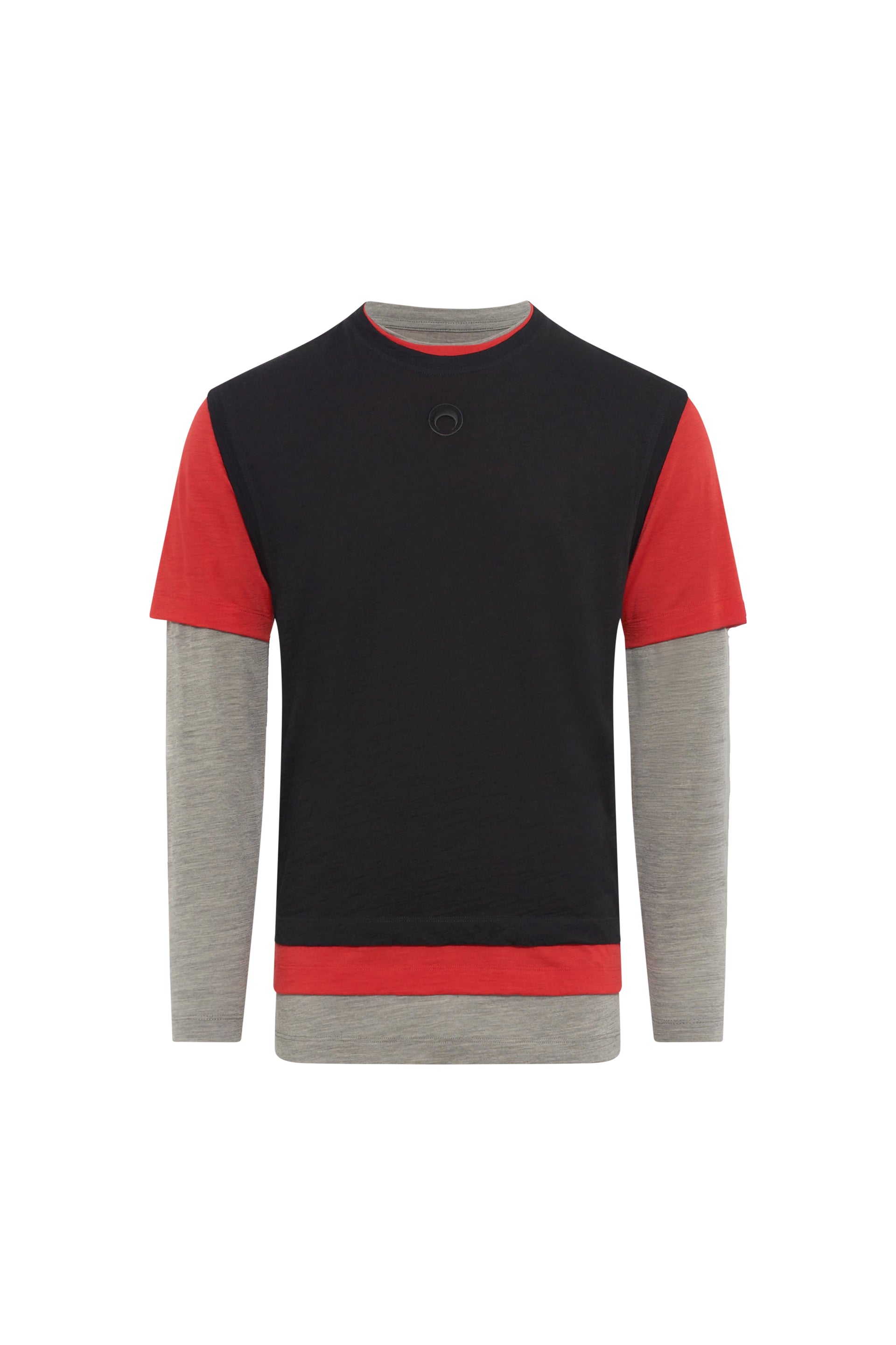 MERINO JERSEY THREE T-SHIRTS SET / GRY/RED/BLK