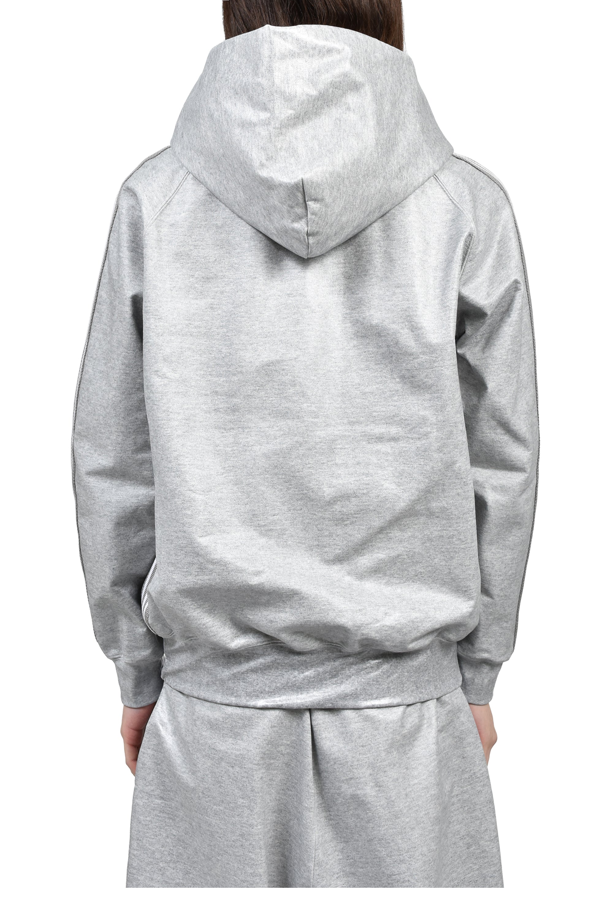 ZIPPED TRACK HOODY - COTTON JERSEY / COATING (EXCLUSIVE) / GRY