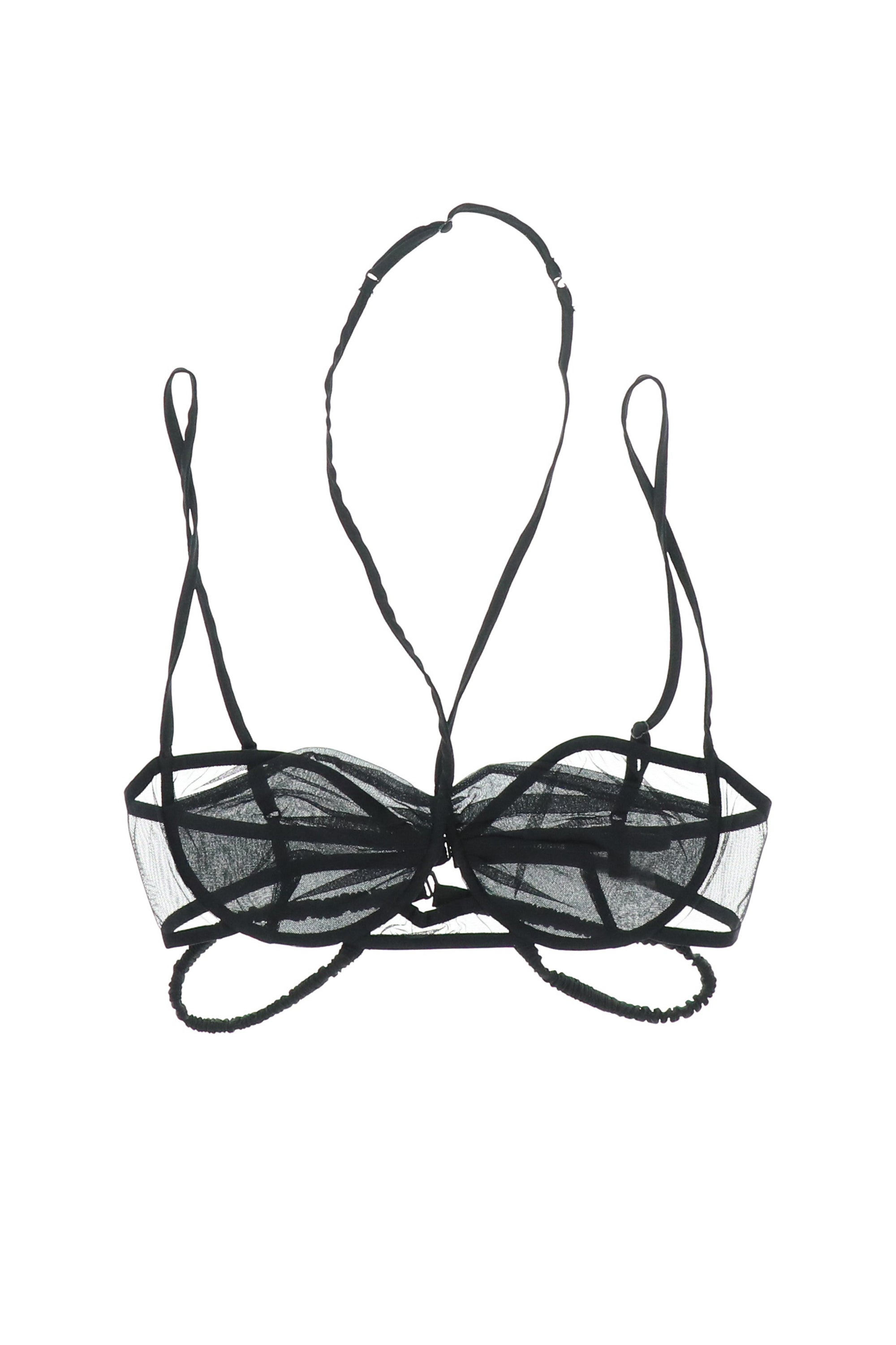 Nensi Dojaka ネンシ・ドジョカSHEER DRAPED DOUBLE BRA / BLK - NUBIAN