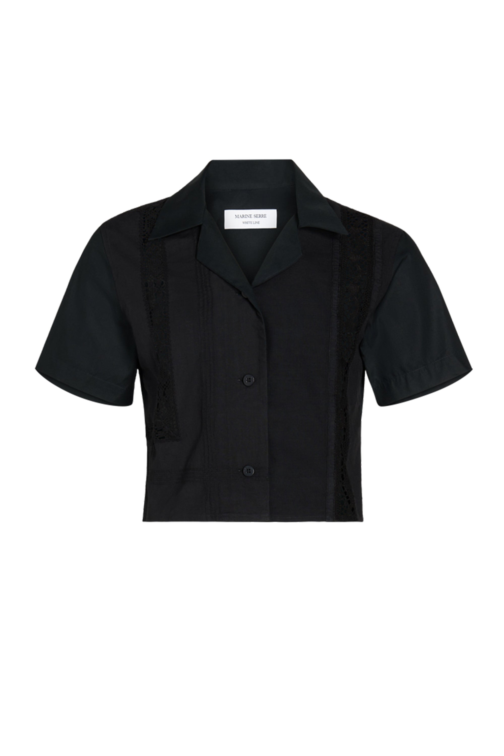 Marine Serre SS23 REGENERATED LINEN SHIRT / BLK - NUBIAN