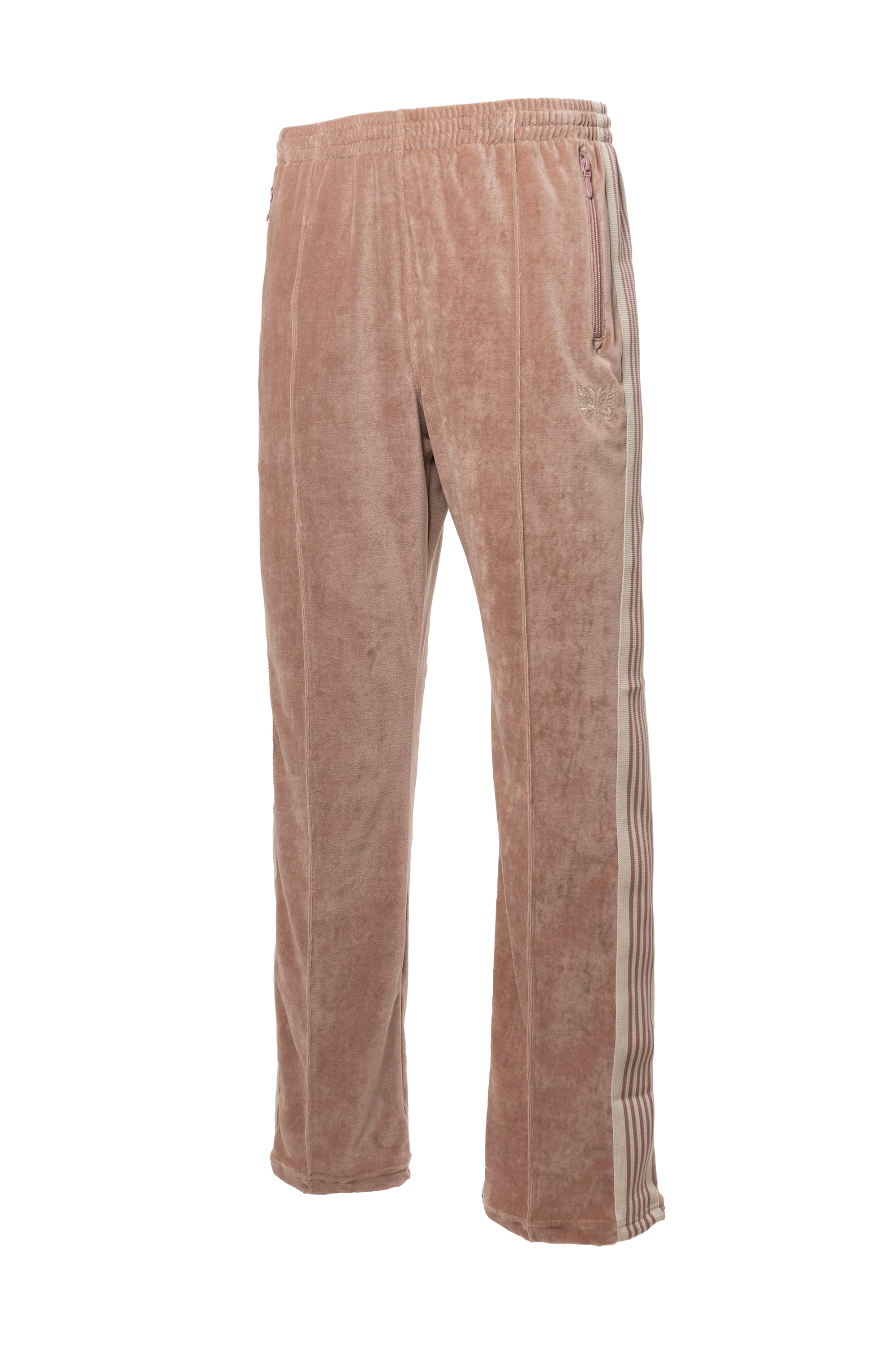 Needles SS23 NARROW TRACK PANT - C/PE VELOUR / OLD ROSE - NUBIAN