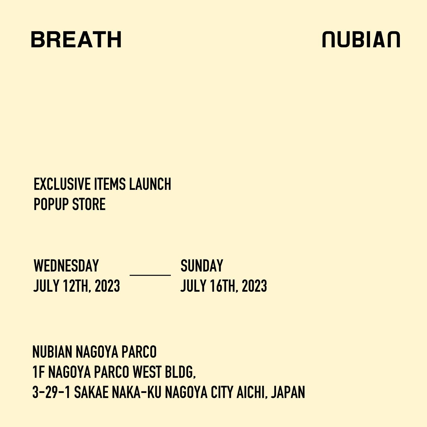 BREATH<br>POP-UP STORE