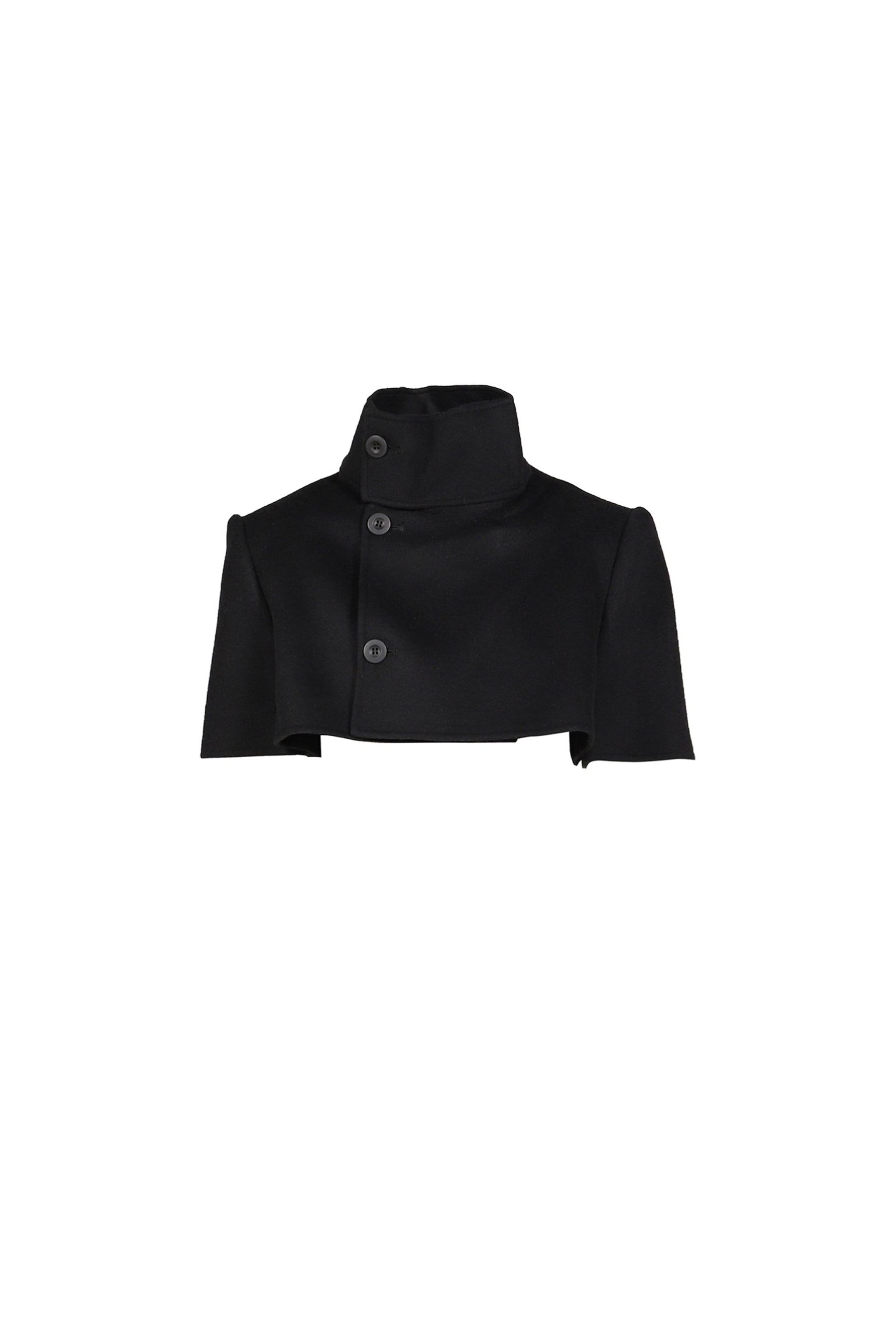 WOOL CASHMERE SHORT COAT / BLK