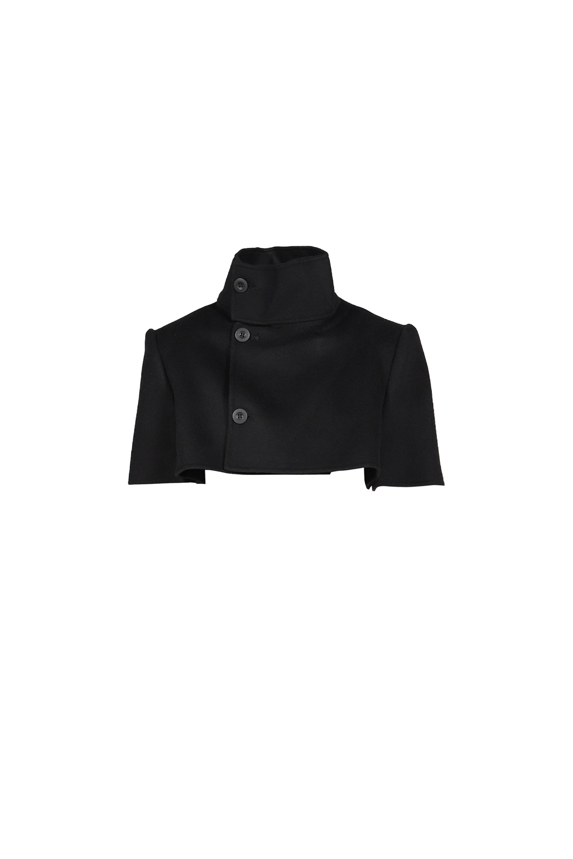 WOOL CASHMERE SHORT COAT / BLK