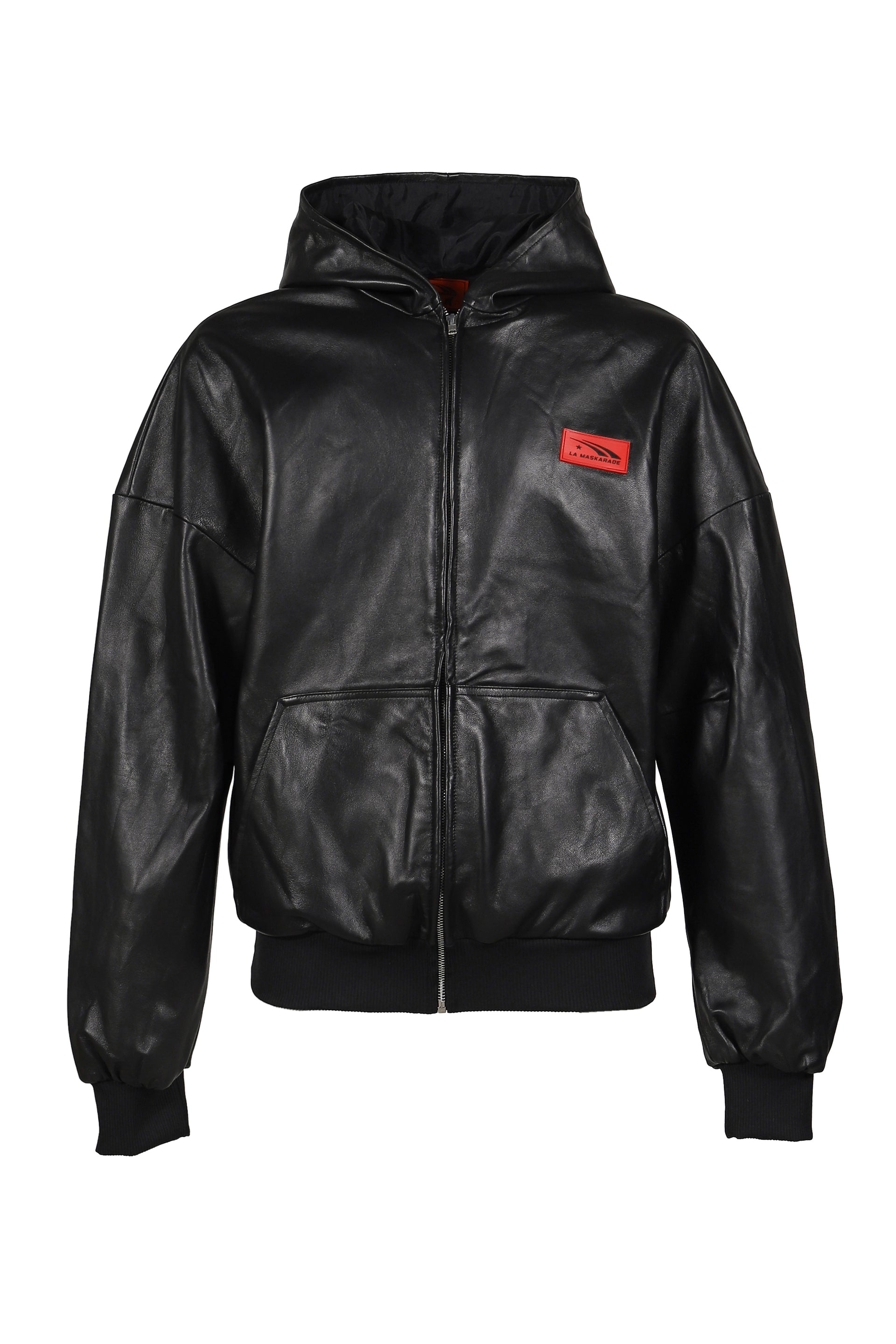 MSKRD LEATHER HOODIE JACKET / BLK
