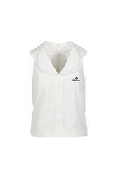 DOUBLE COLLAR SLEEVELESS TOP / WHT