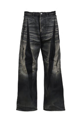 2TUCK WIDE DENIM PANTS -ENTASIS Mk-?- .14 / BLK