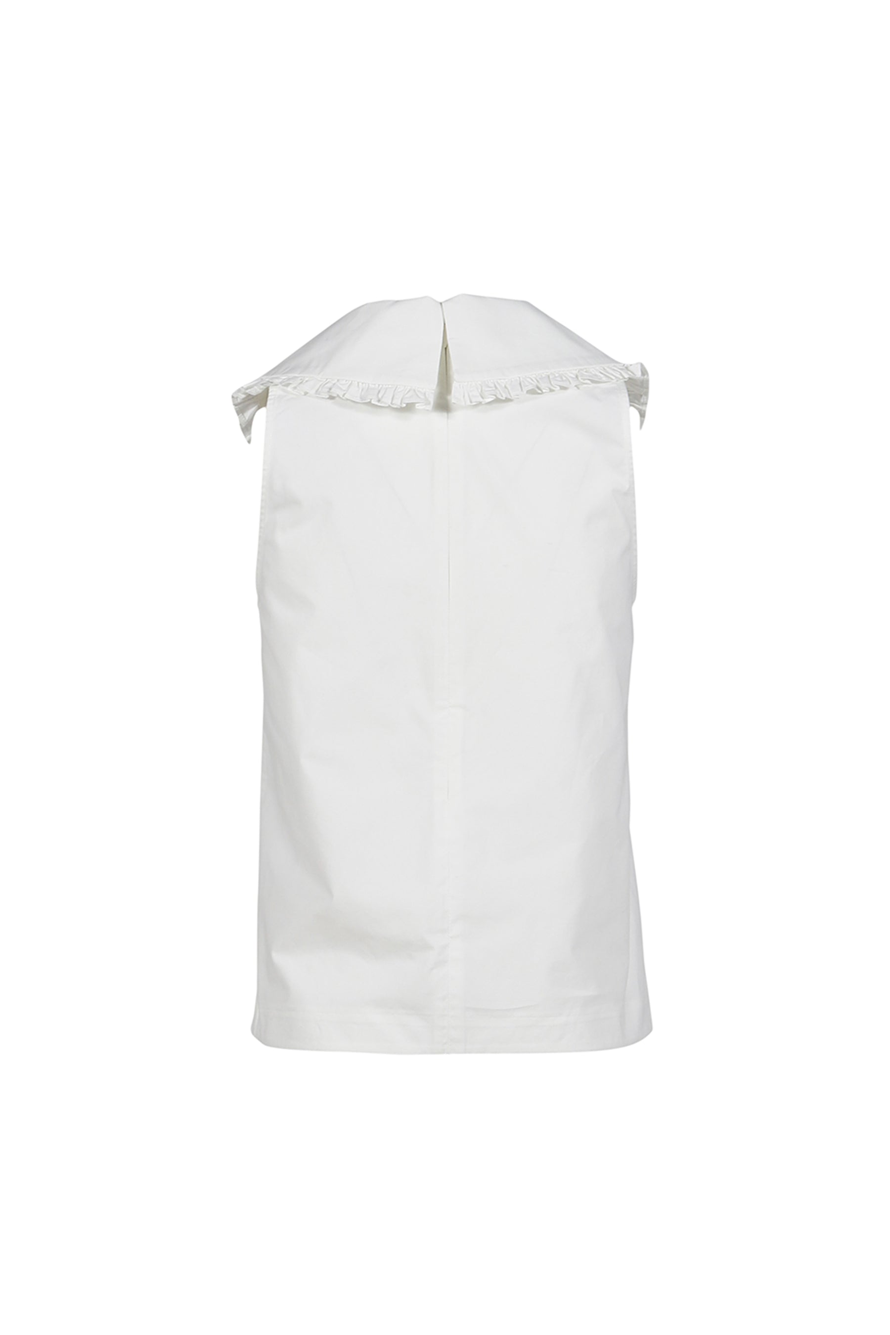 DOUBLE COLLAR SLEEVELESS TOP / WHT