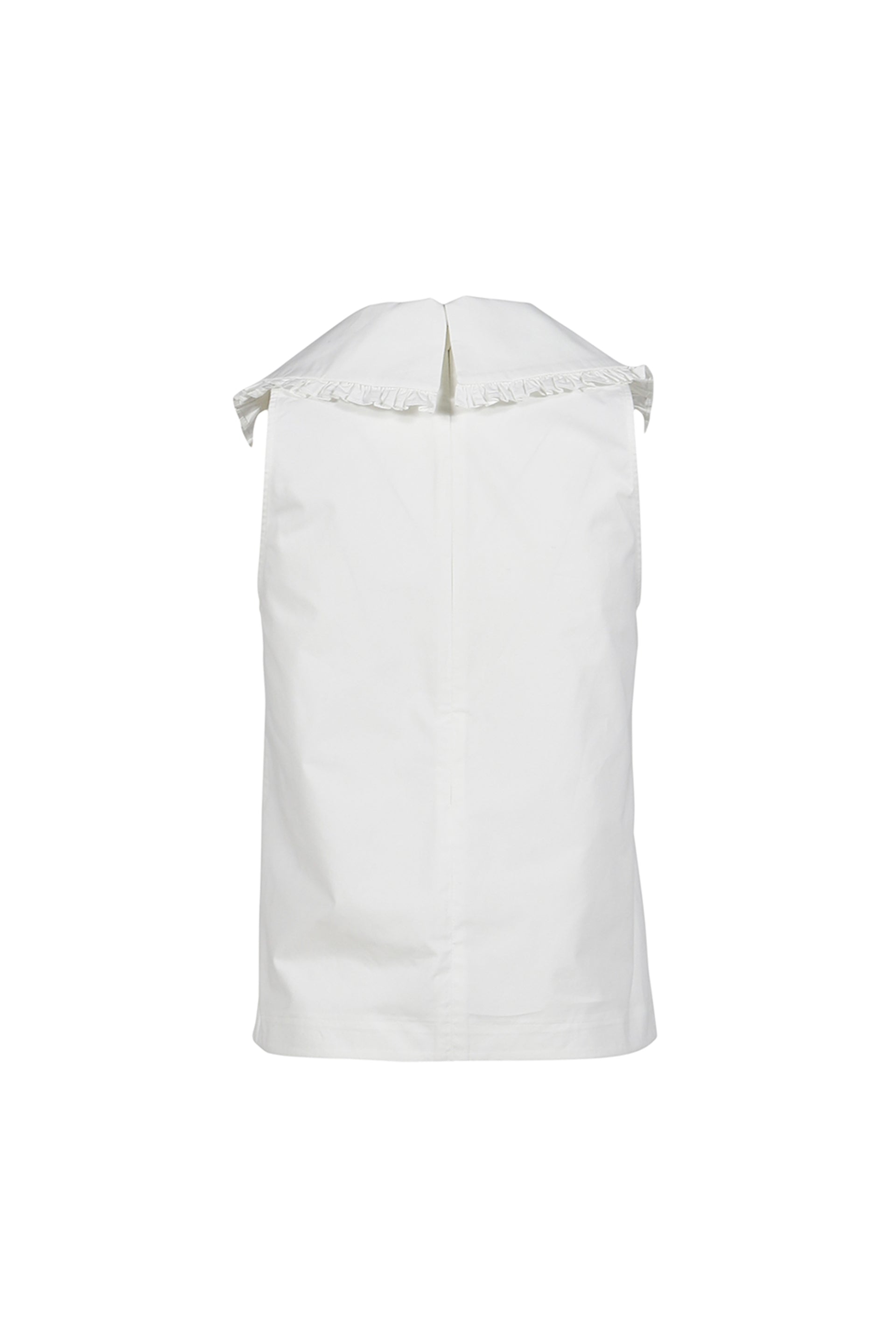 DOUBLE COLLAR SLEEVELESS TOP / WHT