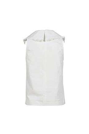 DOUBLE COLLAR SLEEVELESS TOP / WHT