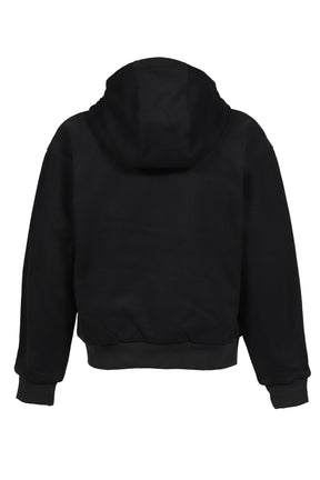 DOUBLE LAYER ZIP UP HOODIE / BLACK
