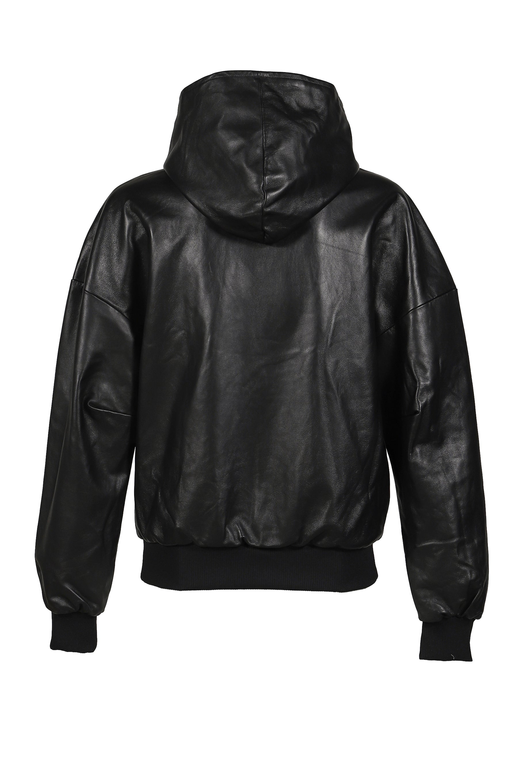 MSKRD LEATHER HOODIE JACKET / BLK