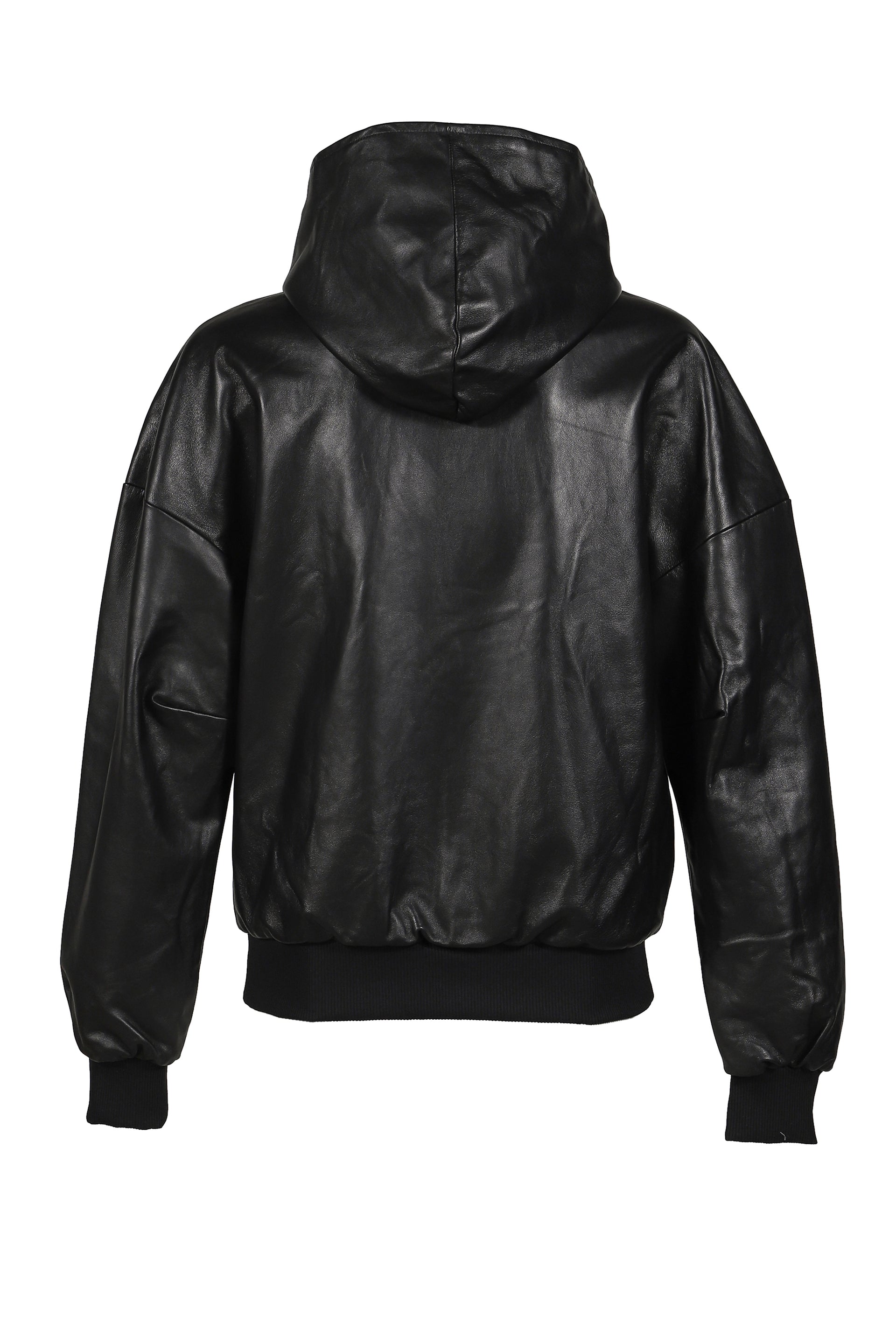 MSKRD LEATHER HOODIE JACKET / BLK