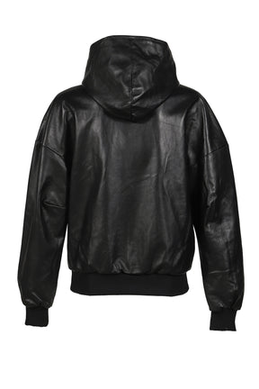 MSKRD LEATHER HOODIE JACKET / BLK