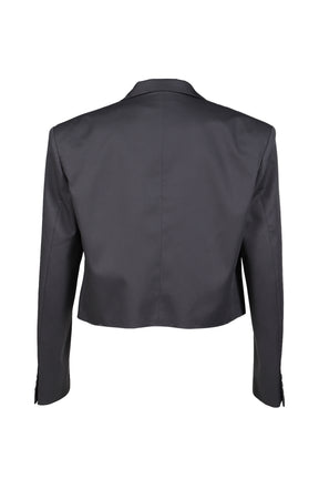 SLASHED BLAZER / SLATE GRY