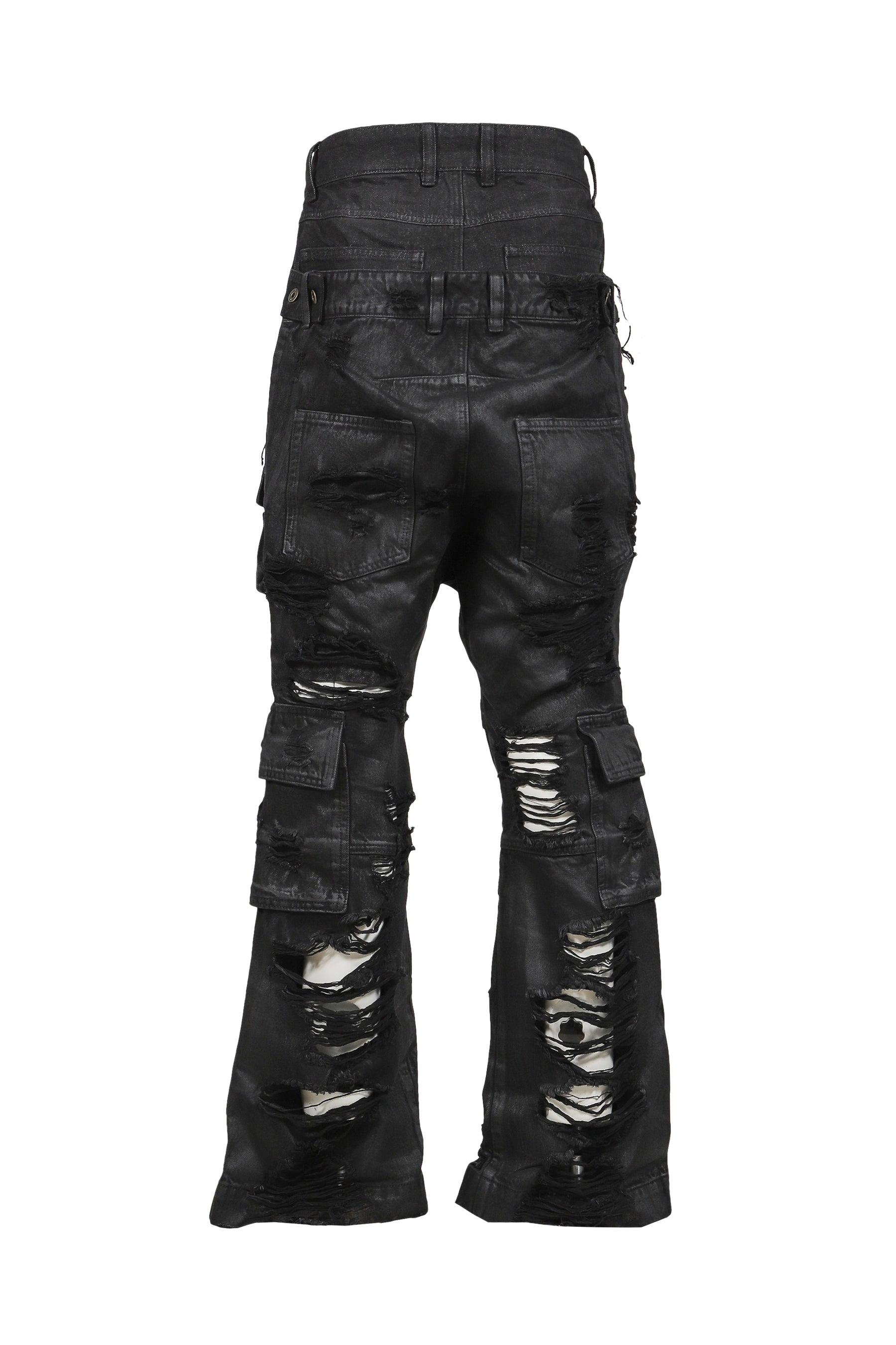 BLACK MENS DOUBLE-LAYER TROUSERS / BLK