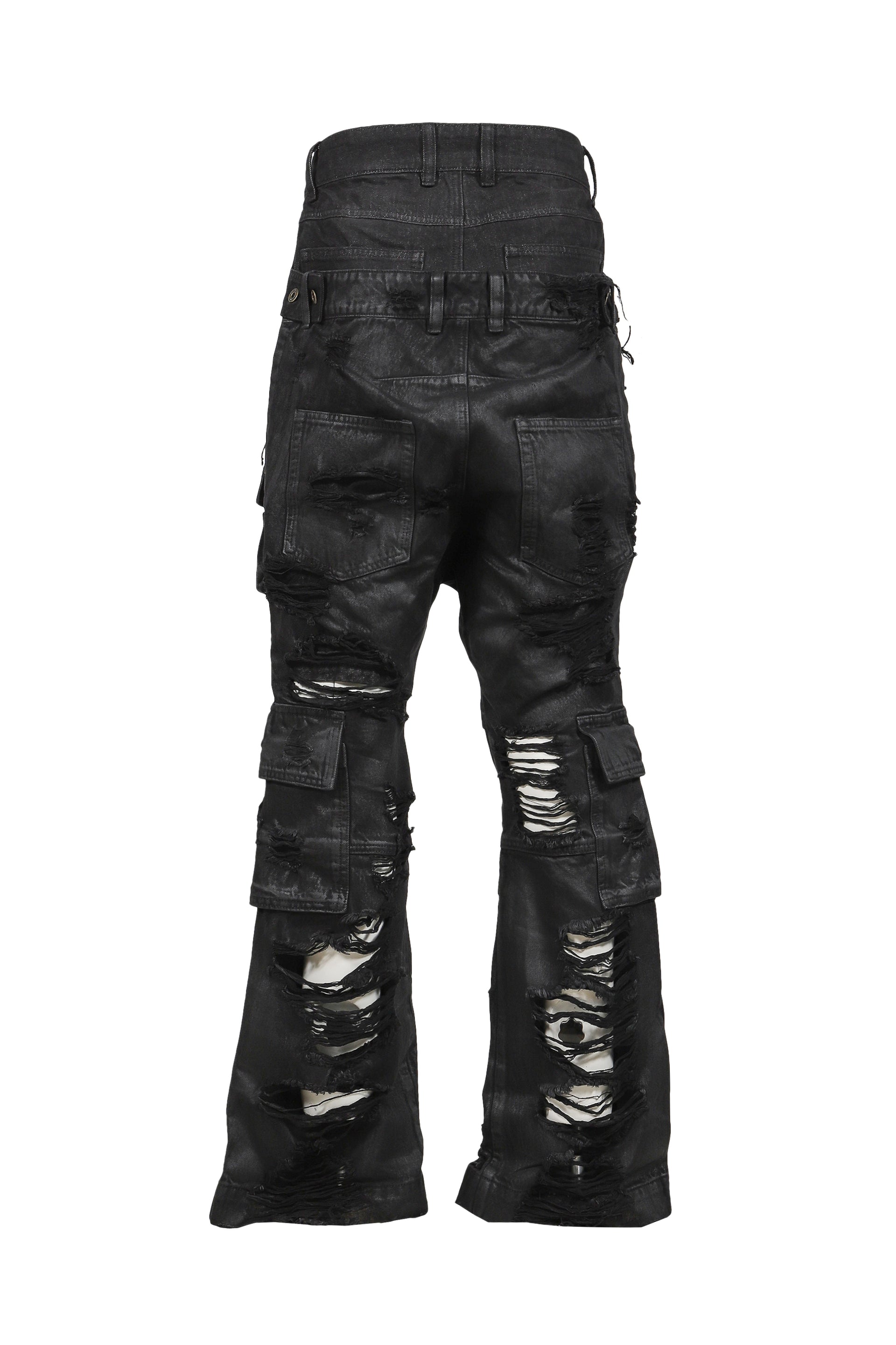BLACK MENS DOUBLE-LAYER TROUSERS / BLK
