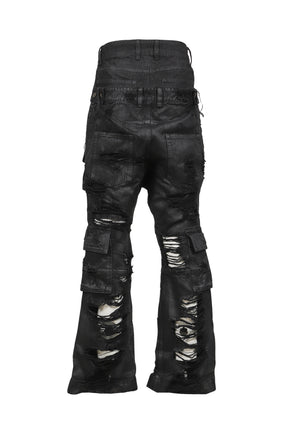 BLACK MENS DOUBLE-LAYER TROUSERS / BLK