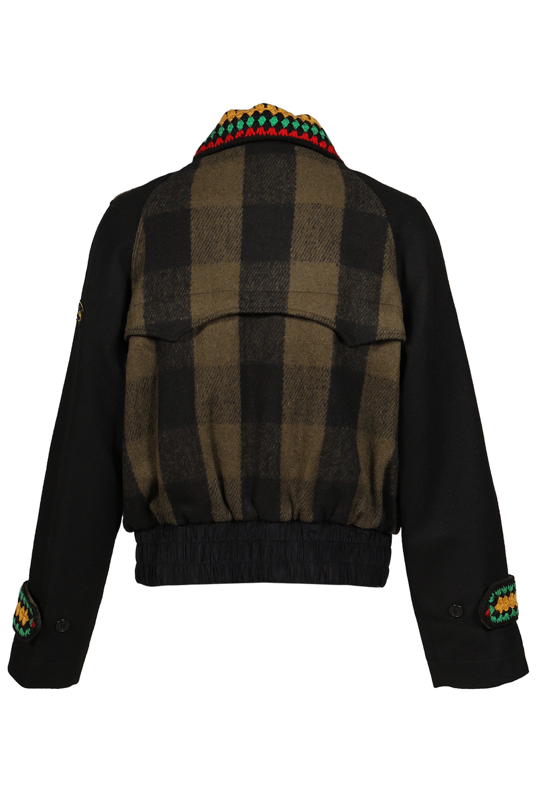 PATCHED REBEL RIOT JACKET / BLK/OLV