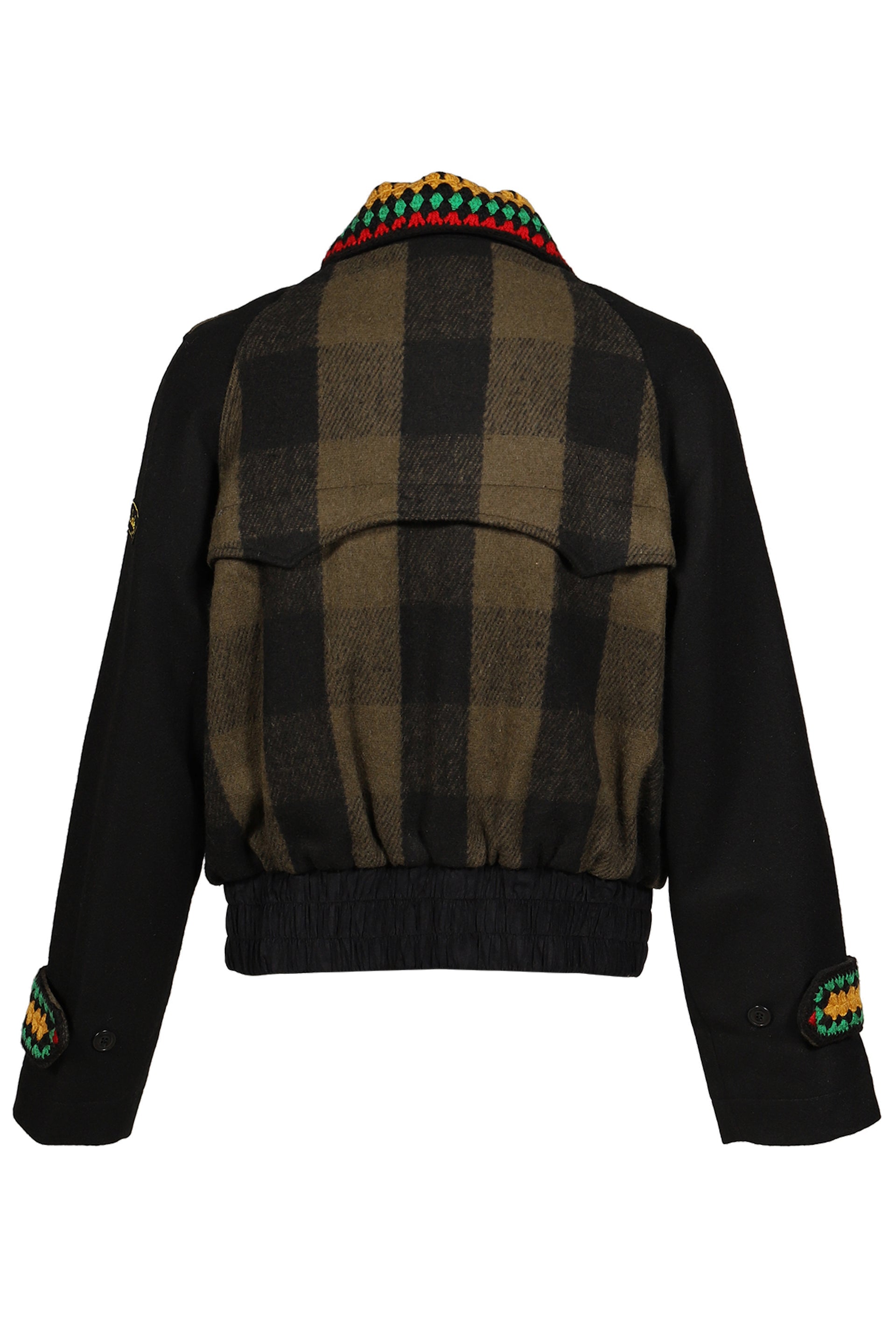 PATCHED REBEL RIOT JACKET / BLK/OLV