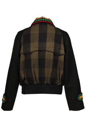 PATCHED REBEL RIOT JACKET / BLK/OLV