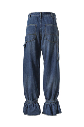 FRILL PAINTER PANTS - DENIM / IND