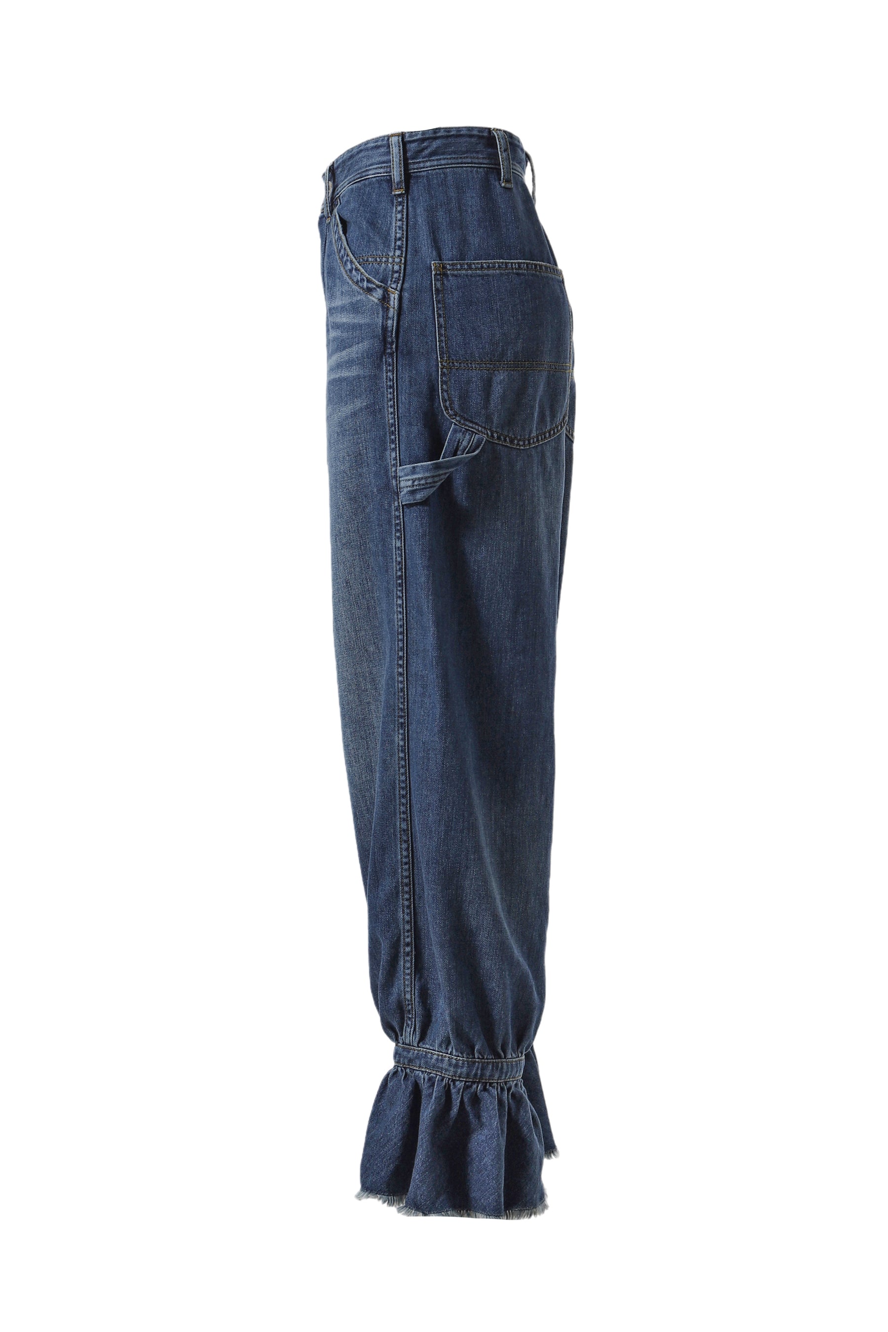 FRILL PAINTER PANTS - DENIM / IND