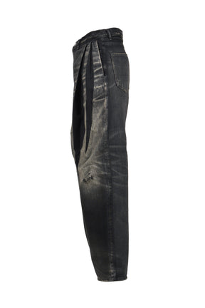 2TUCK WIDE DENIM PANTS -ENTASIS Mk-?- .14 / BLK