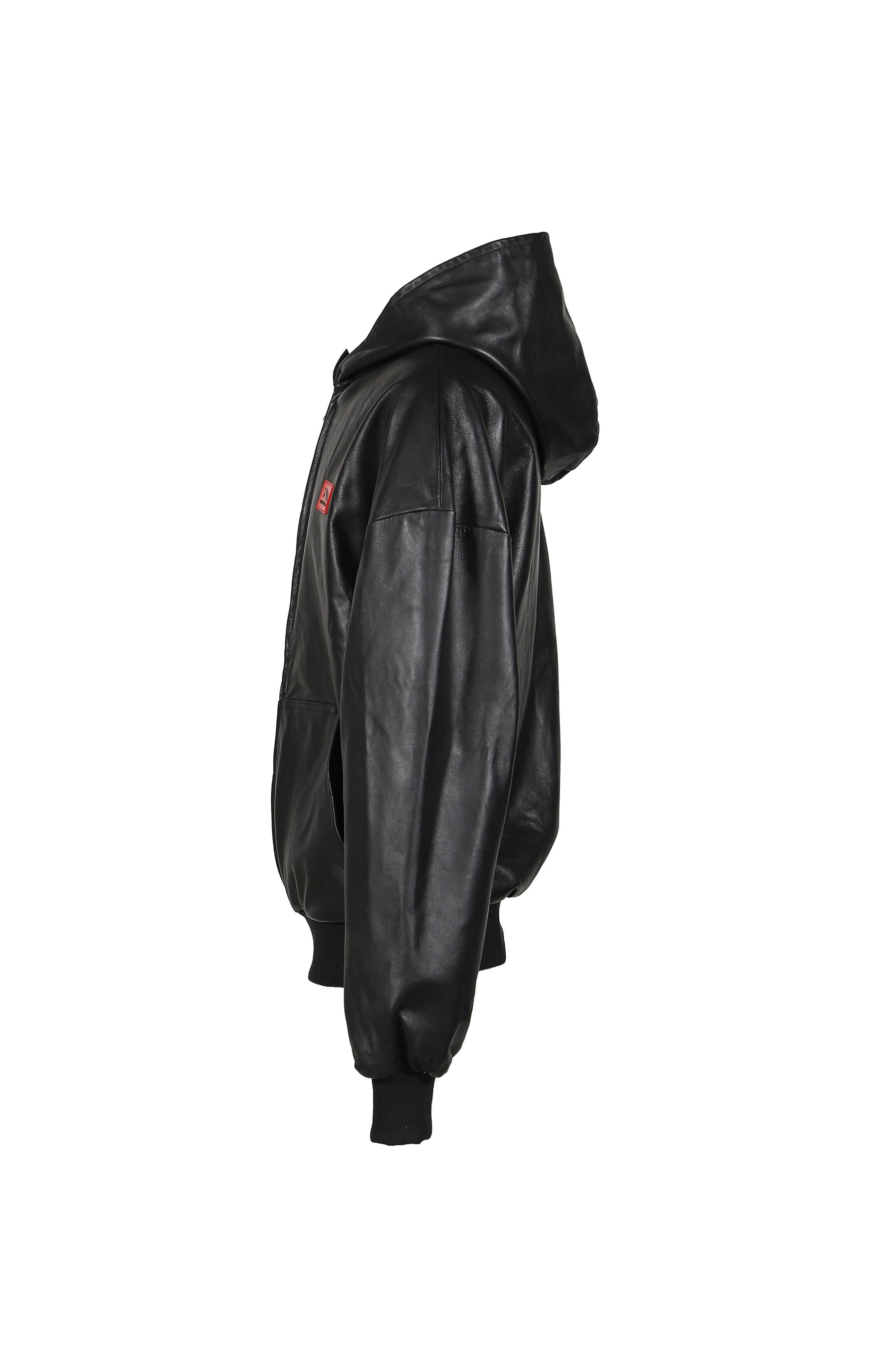 MSKRD LEATHER HOODIE JACKET / BLK
