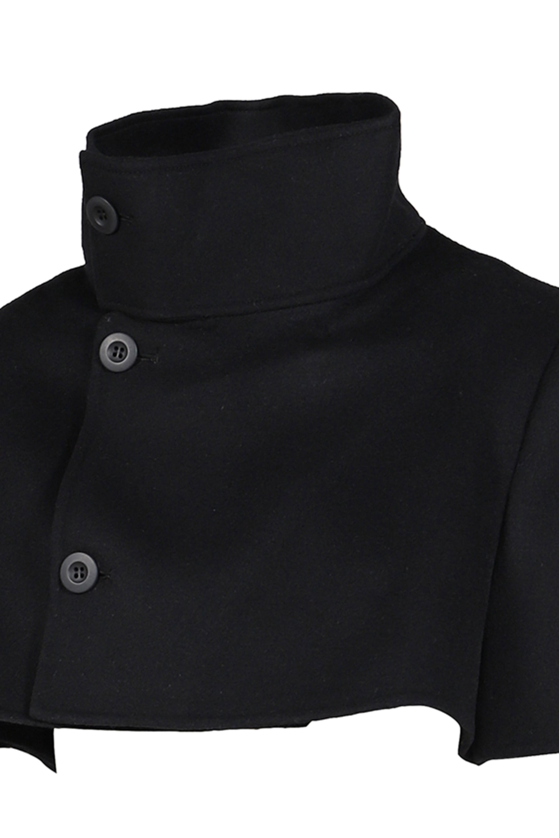 WOOL CASHMERE SHORT COAT / BLK