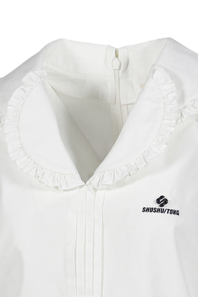 DOUBLE COLLAR SLEEVELESS TOP / WHT