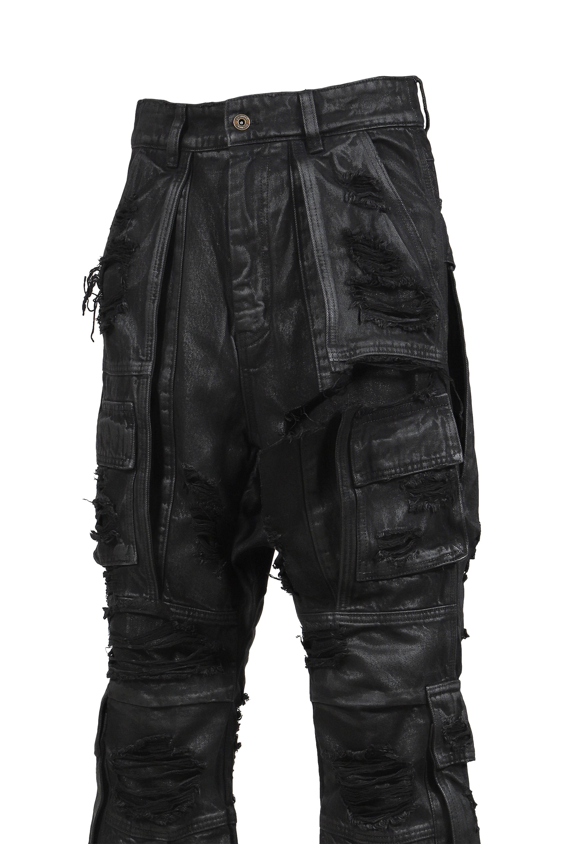 BLACK MENS DOUBLE-LAYER TROUSERS / BLK