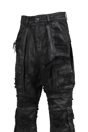 BLACK MENS DOUBLE-LAYER TROUSERS / BLK