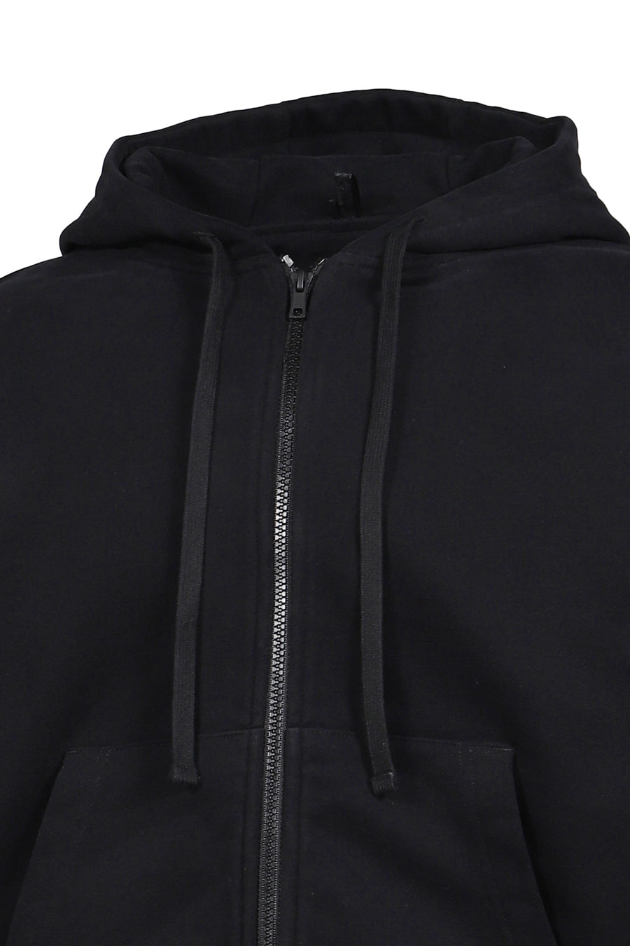 DOUBLE LAYER ZIP UP HOODIE / BLACK