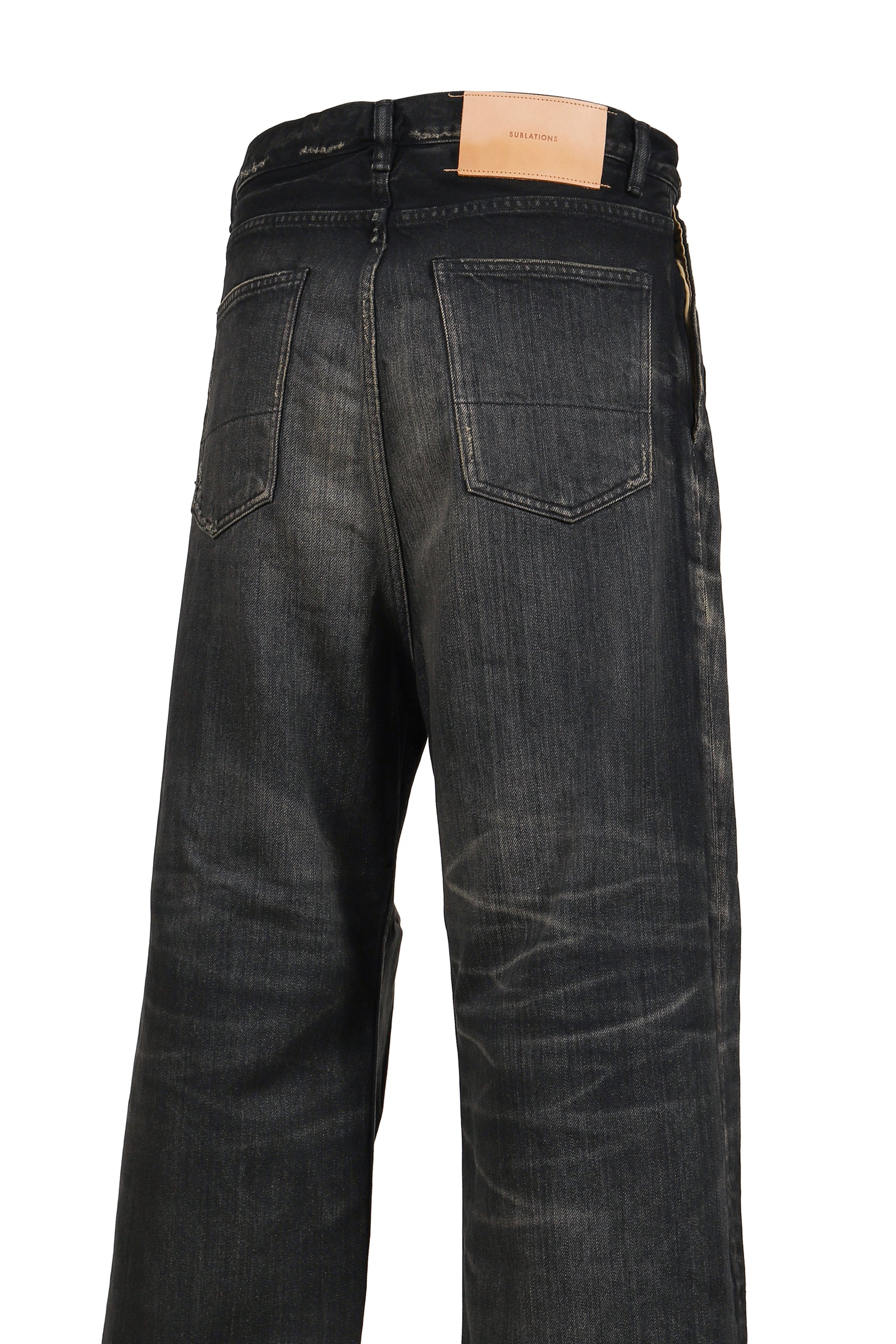 2TUCK WIDE DENIM PANTS -ENTASIS Mk-?- .14 / BLK