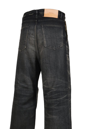 2TUCK WIDE DENIM PANTS -ENTASIS Mk-?- .14 / BLK