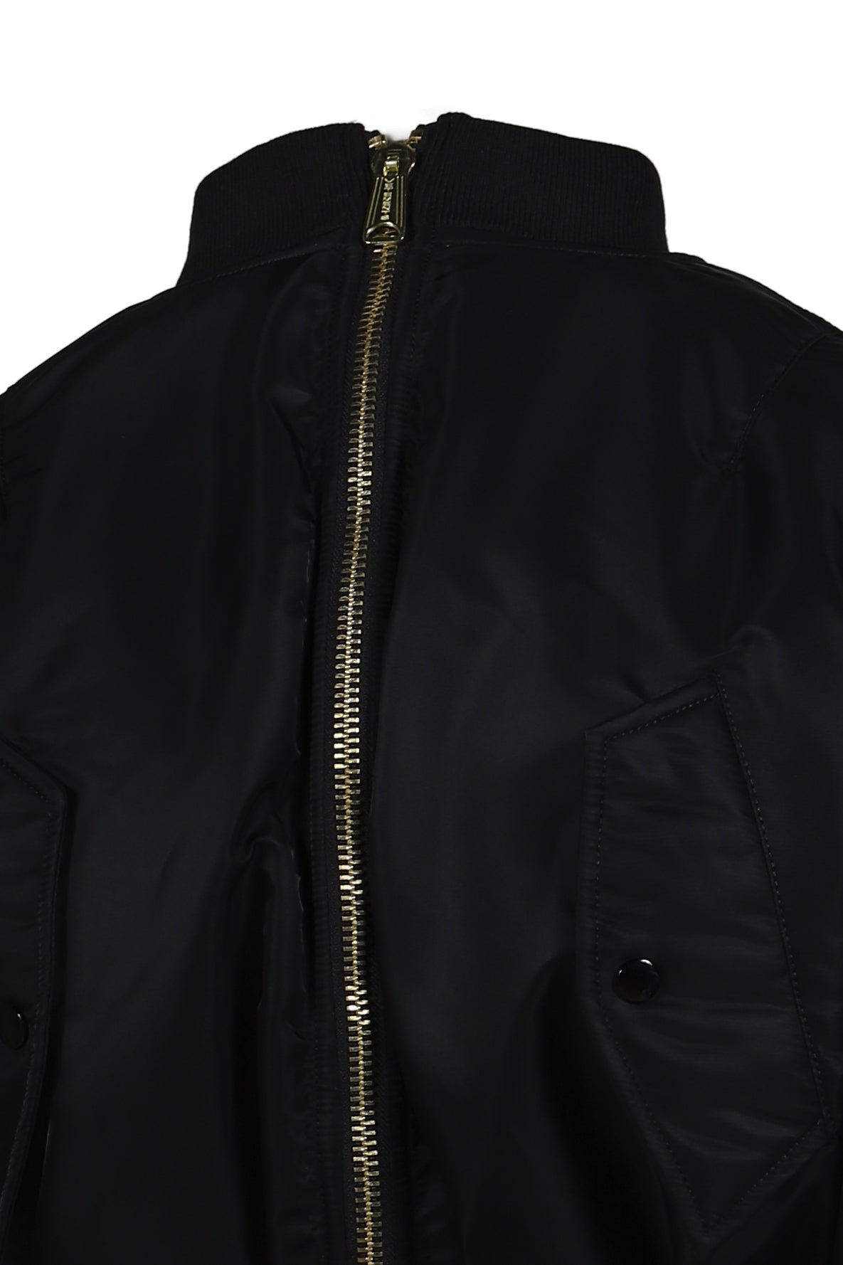 FITTED DOUBLE ZIP BOMBER JACKET / BLK