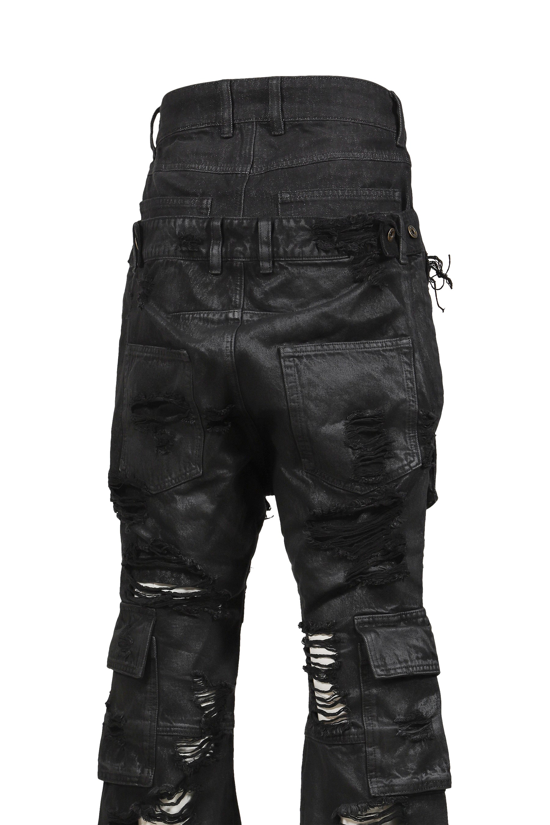 BLACK MENS DOUBLE-LAYER TROUSERS / BLK