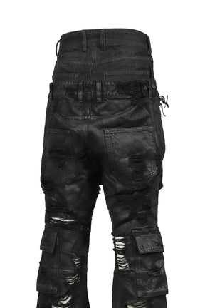 BLACK MENS DOUBLE-LAYER TROUSERS / BLK