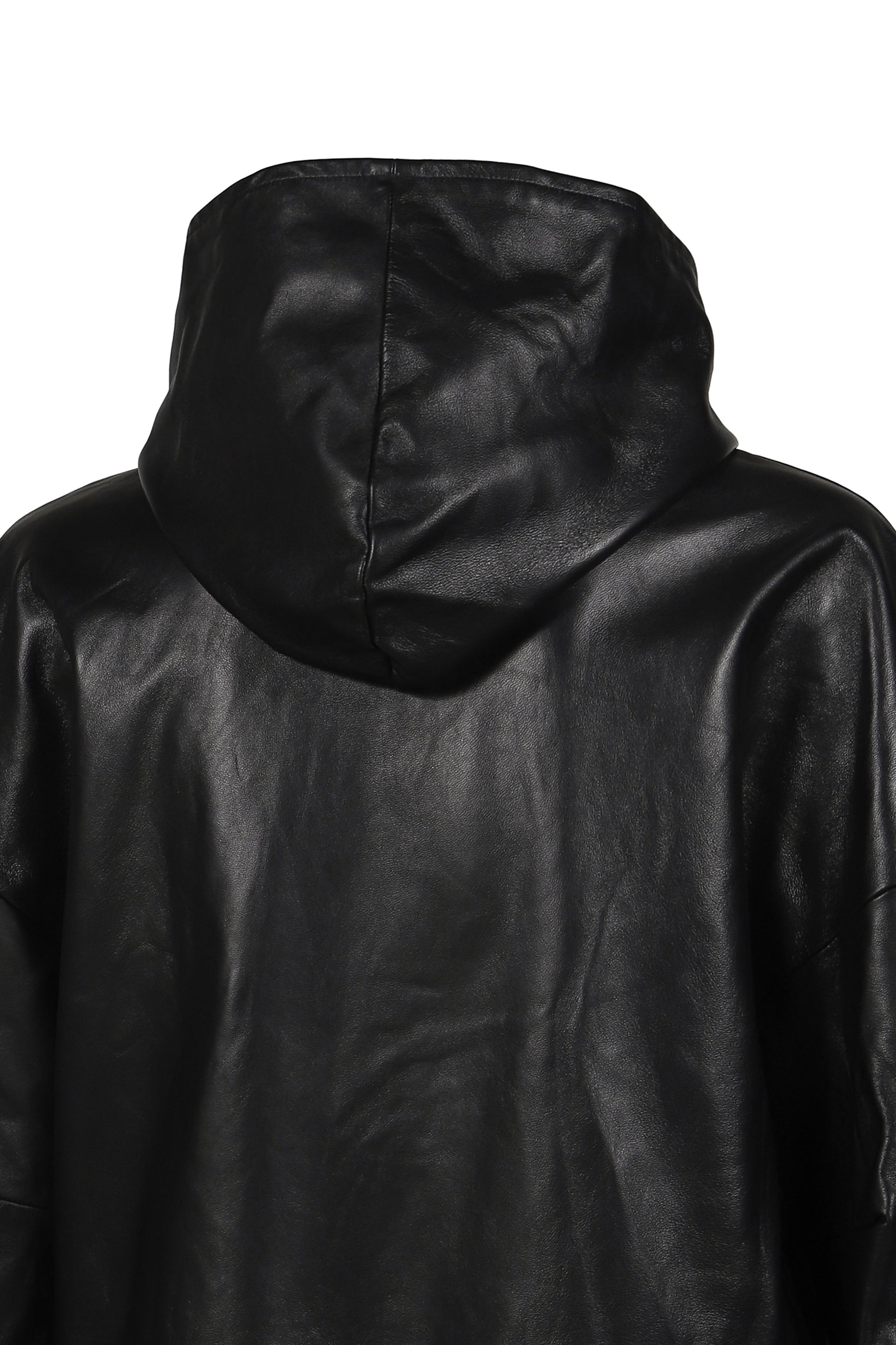 MSKRD LEATHER HOODIE JACKET / BLK