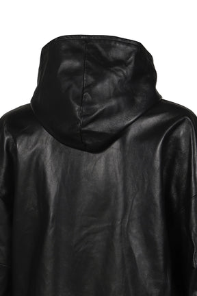 MSKRD LEATHER HOODIE JACKET / BLK