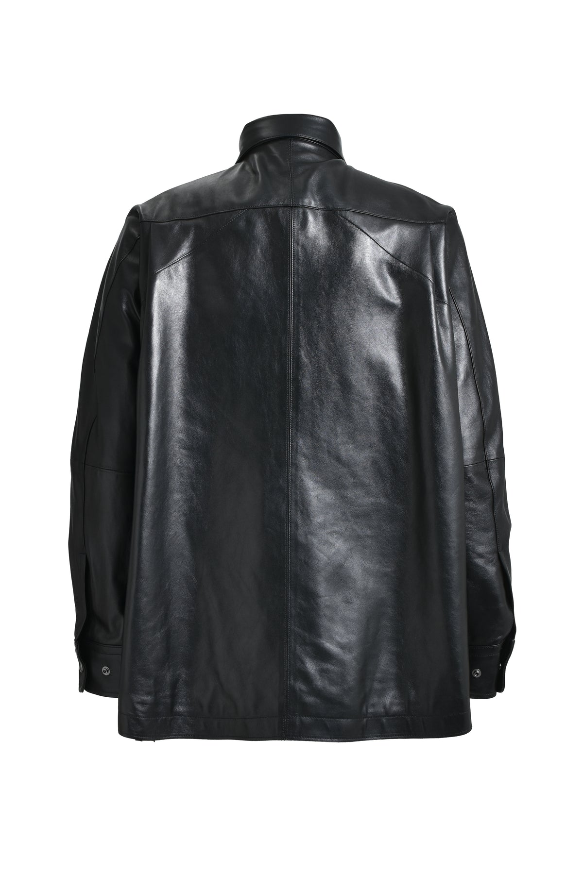 LEATHER OFFICER SHIRT / BLK