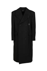JAKE HIGH COMFORT PICK LAPEL DOUBLE BREASTED COAT / BLK