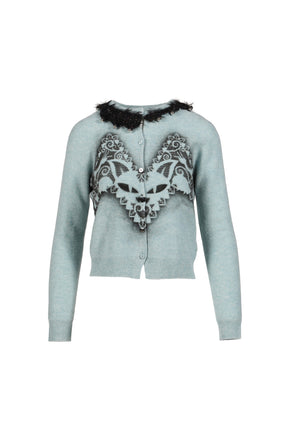 FELINE AIRBRUSH CARDIGAN / BLU