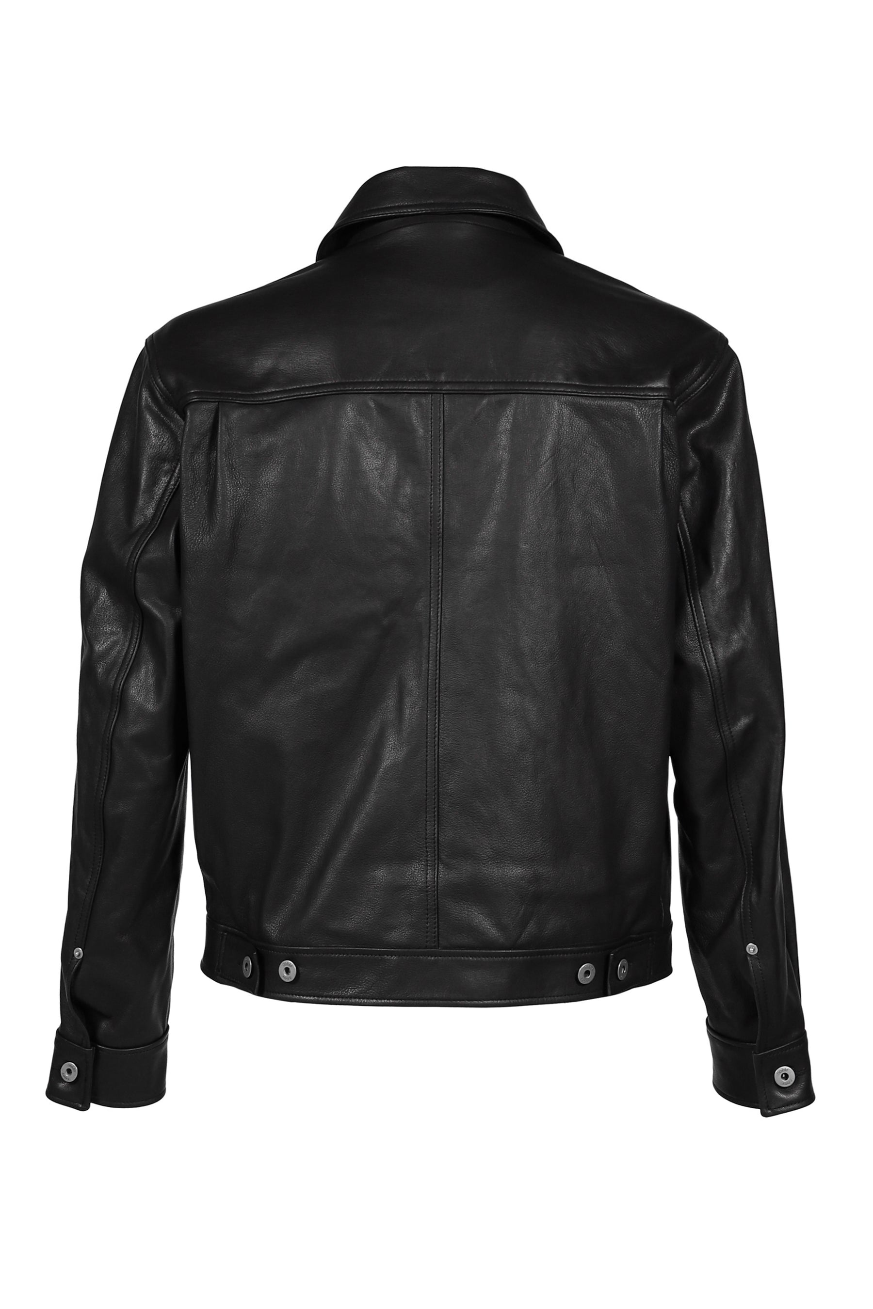 GOAT SKIN POCKET TRUCKER JACKET / BLK