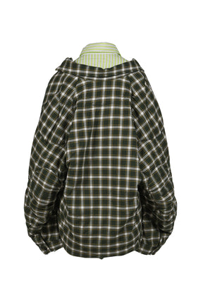 UPCYCLED DOUBLE SHIRT-JACKET / GRN