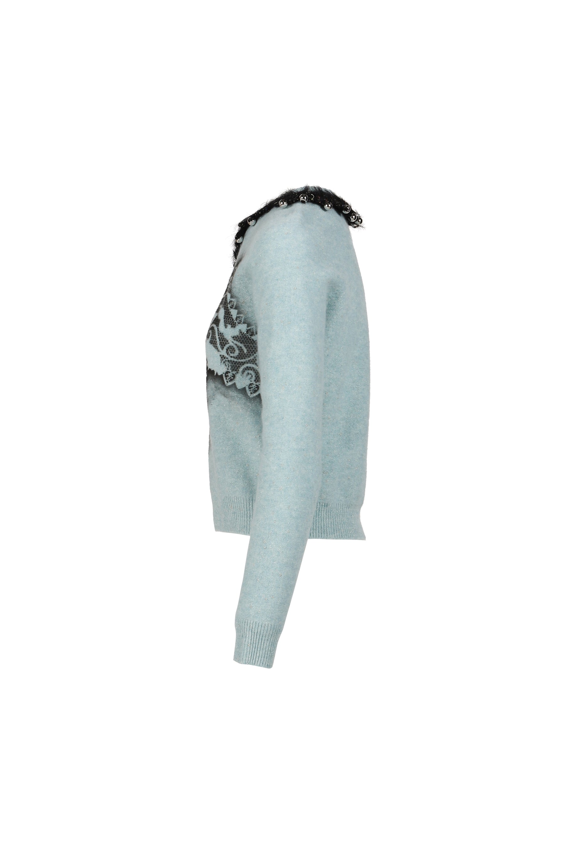 FELINE AIRBRUSH CARDIGAN / BLU