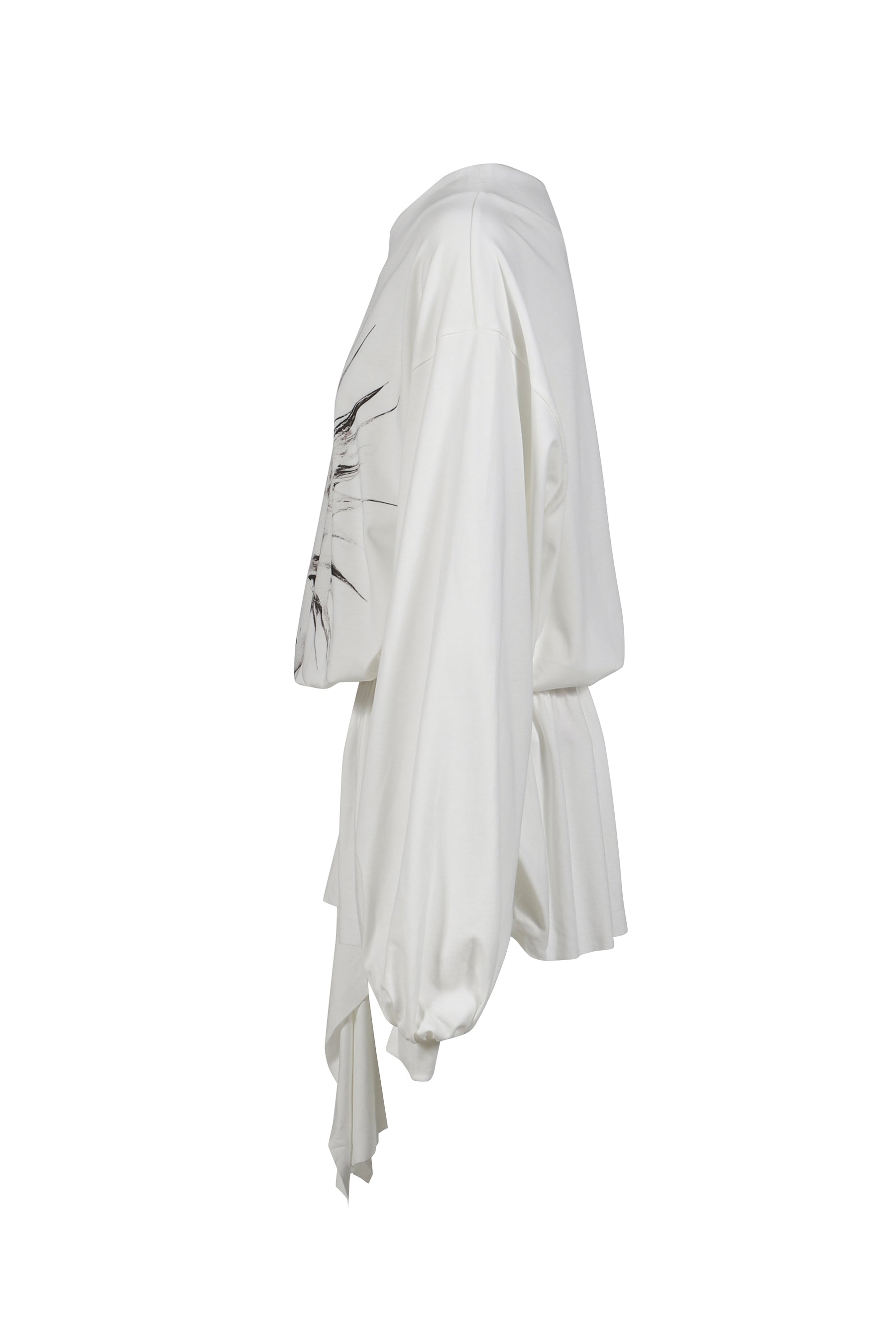 WHITE PUNK MONROE GRAPHIC OFF-SHOULDER COTTON DRESS / WHT