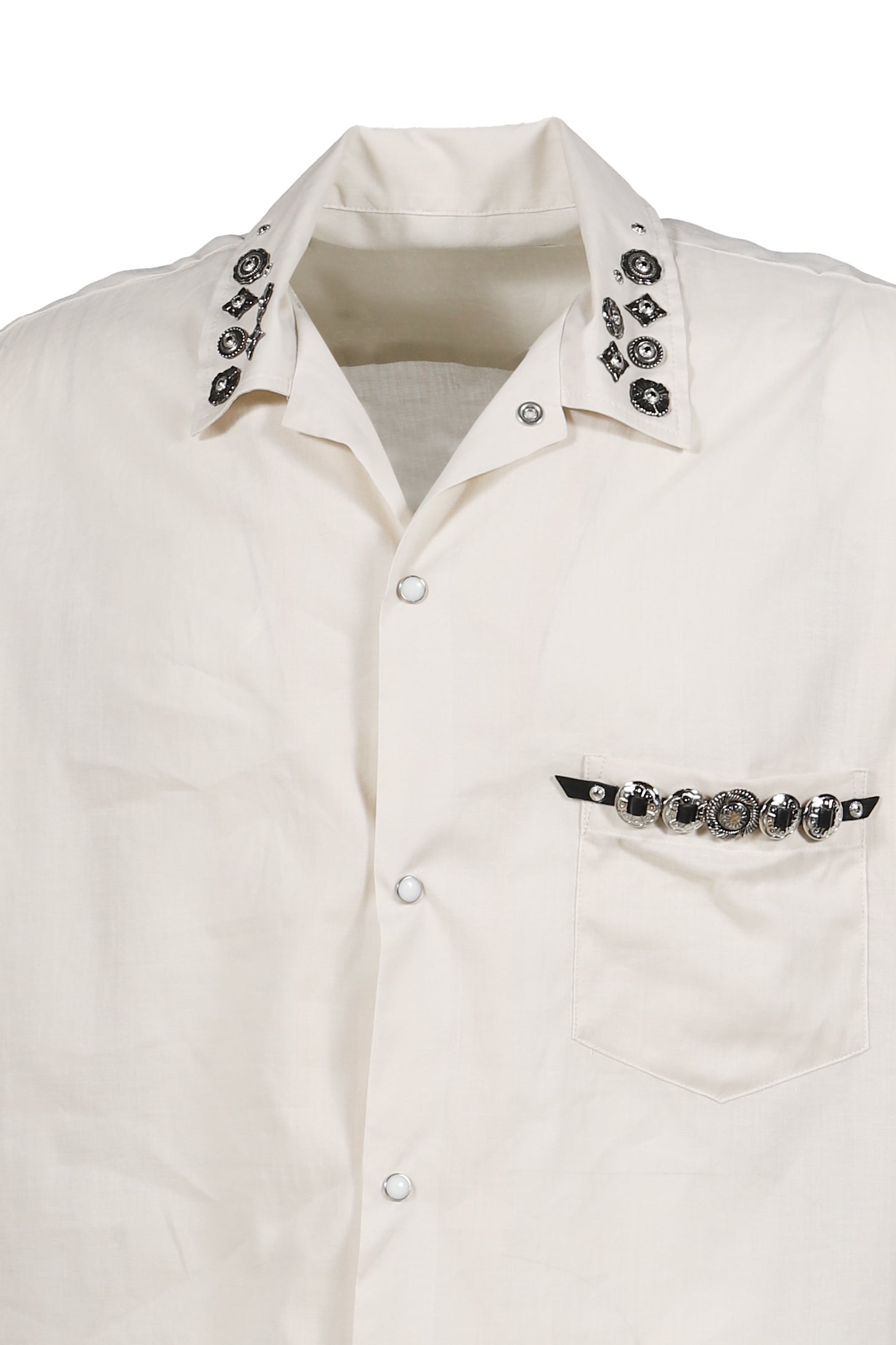 TOGA TOO PLAIN WEAVE METAL S/S SHIRT / OFF WHT