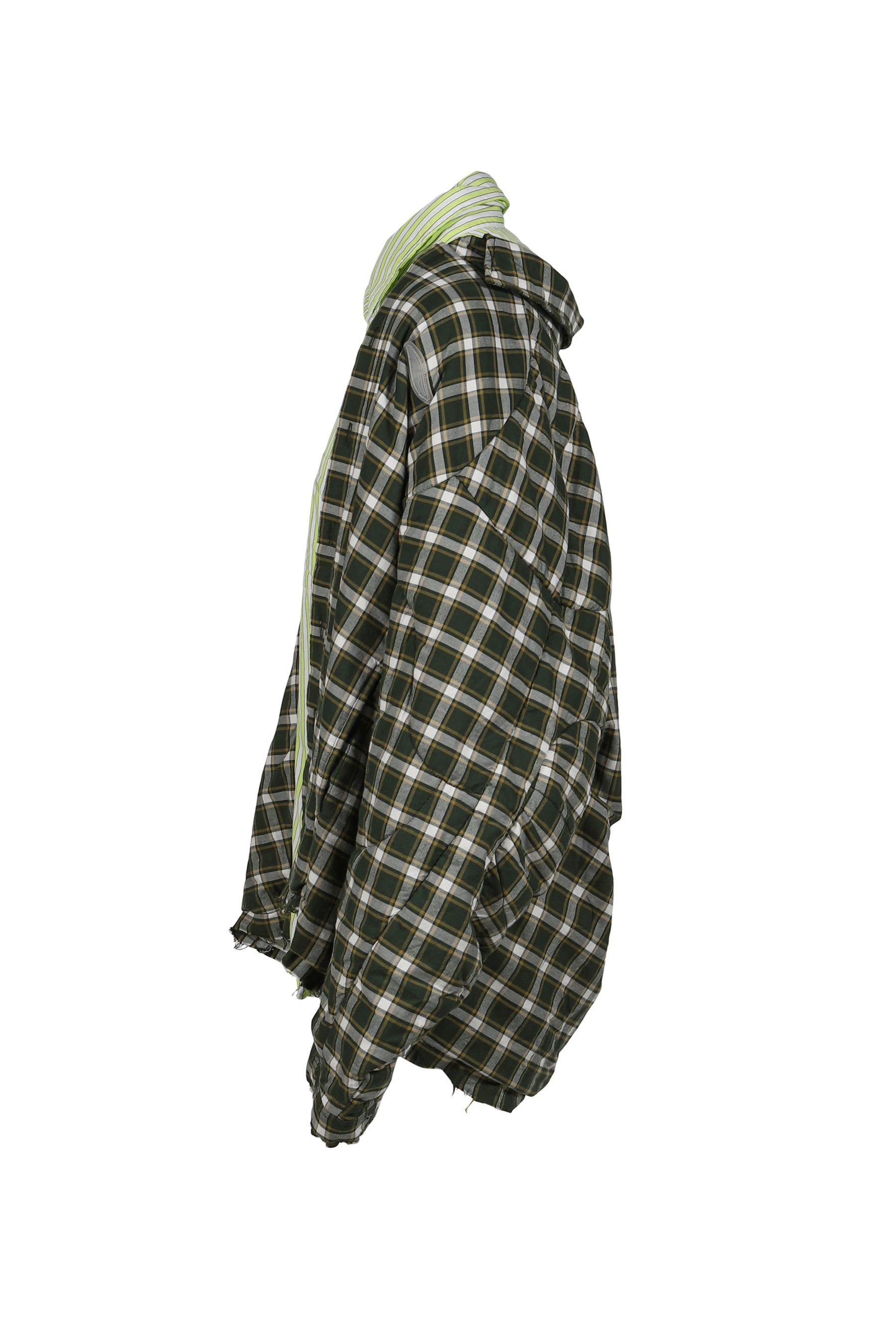 UPCYCLED DOUBLE SHIRT-JACKET / GRN